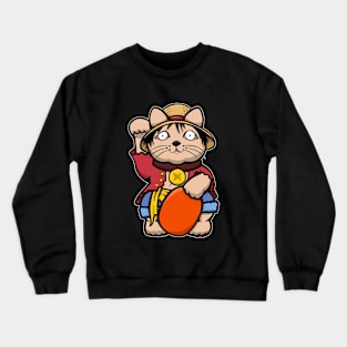 Luffy lucky cat Crewneck Sweatshirt